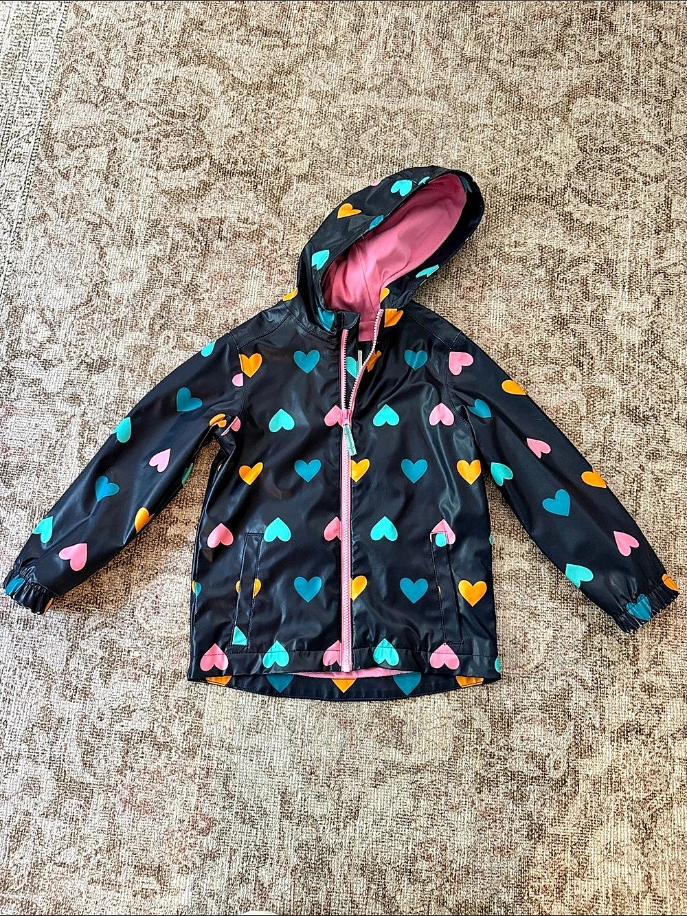 Cat & Jack Girls Hooded Rain Jacket XS